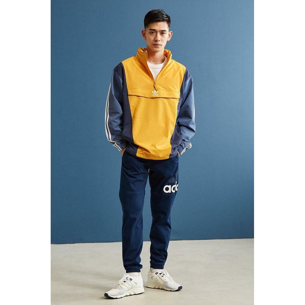 Adidas Originals Vintage Rare Anorak Jacket Colorblock Gray Blue